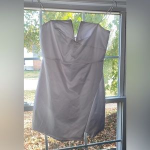 Women’s strapless dress.